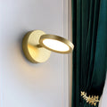 Sikunuo | Modernist LED Wall Light with Metal Shade Black/Gold Round Wall Mounted Light