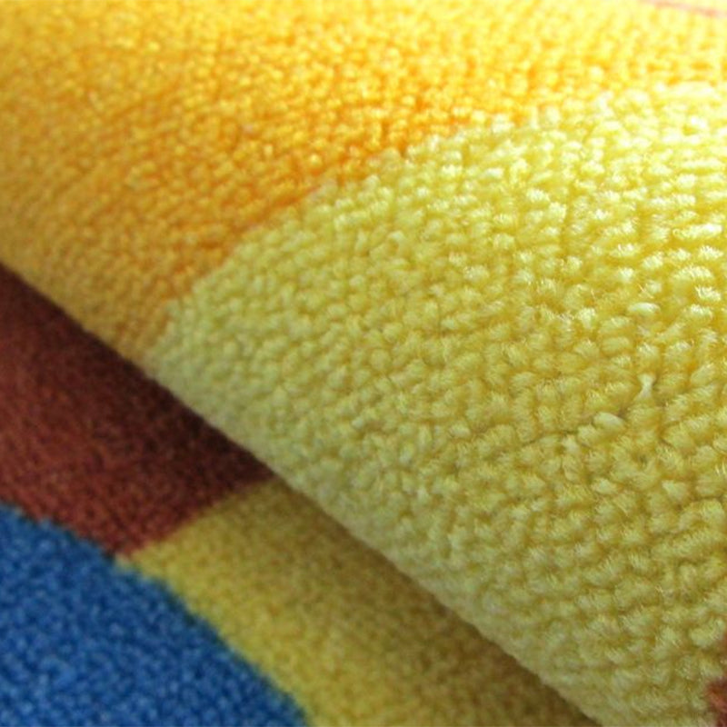 Sikunuo | Colorful Back for Children Multi Color Animal Pattern Carpet Synthetic Stain Resistant Non-Slip Back Machine Washable Carpet for Preschool