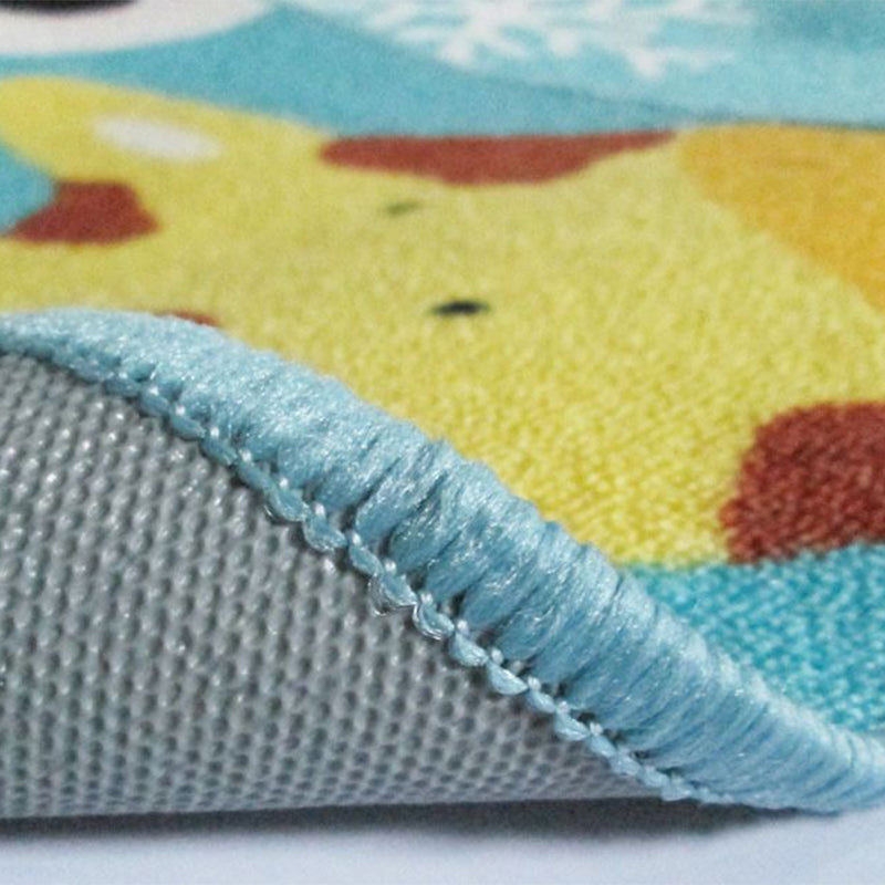 Sikunuo | Colorful Back for Children Multi Color Animal Pattern Carpet Synthetic Stain Resistant Non-Slip Back Machine Washable Carpet for Preschool
