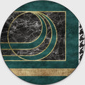 Sikunuo | Glam Mid-Century Rug Multicolor Marble Look Rug Pet Friendly Stain Resistant Non-Slip Back Rug for Living Room
