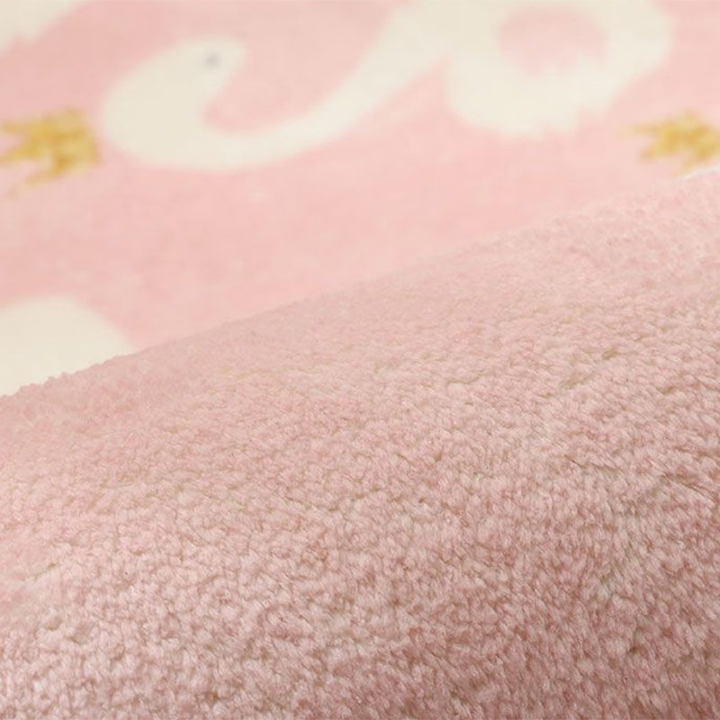 Sikunuo | Stylish Multi-Colored Kids Rug Cotton Pattern Rug Machine Washable Pet Friendly Non-Slip Back Rug for Girls Bedroom