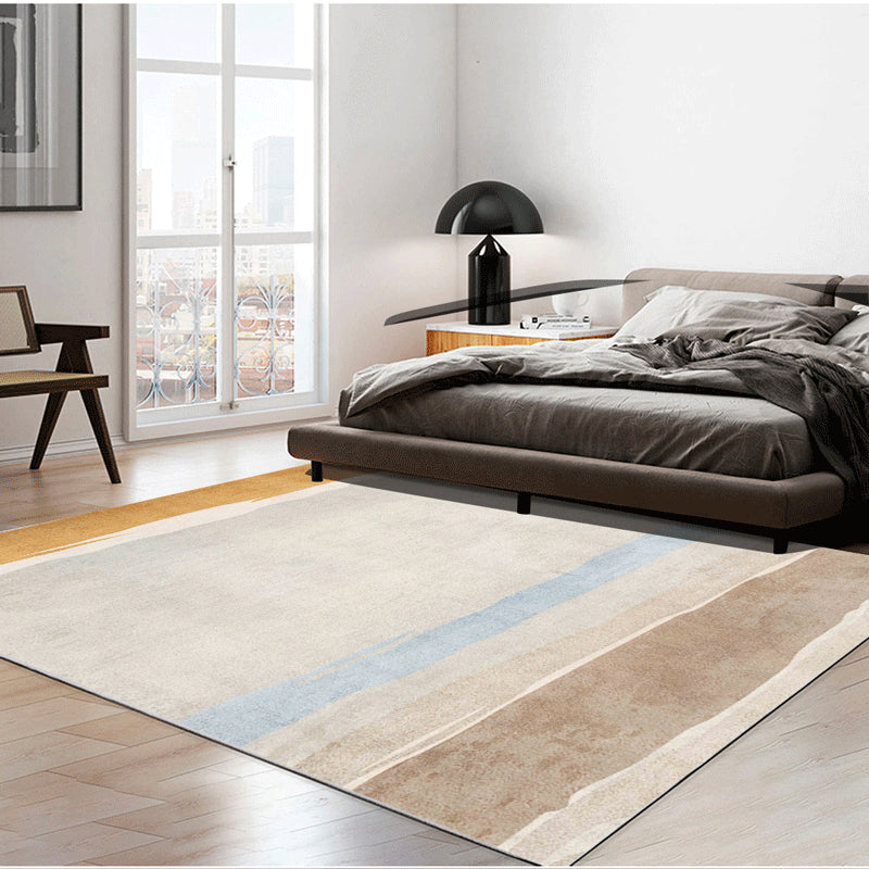 Sikunuo | Contemporary Abstract Pattern Carpet Multicolor Polypropylene Carpet Non-Slip Pet Friendly Stain Resistant Carpet for Large Room