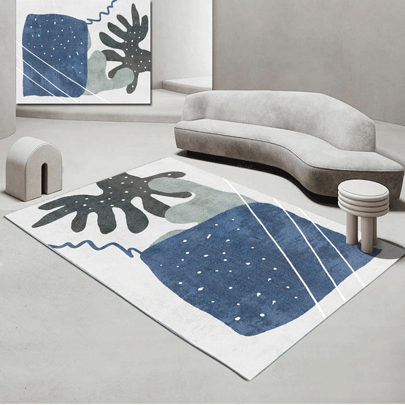 Sikunuo | Contemporary Abstract Pattern Carpet Multicolor Polypropylene Carpet Non-Slip Pet Friendly Stain Resistant Carpet for Large Room