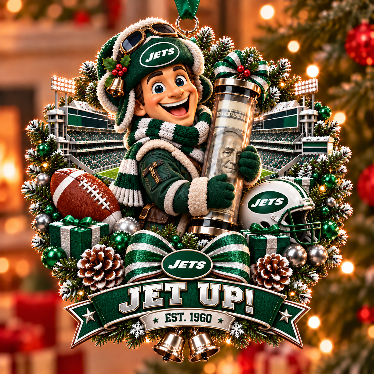 Football Team Money Surprise Ornament