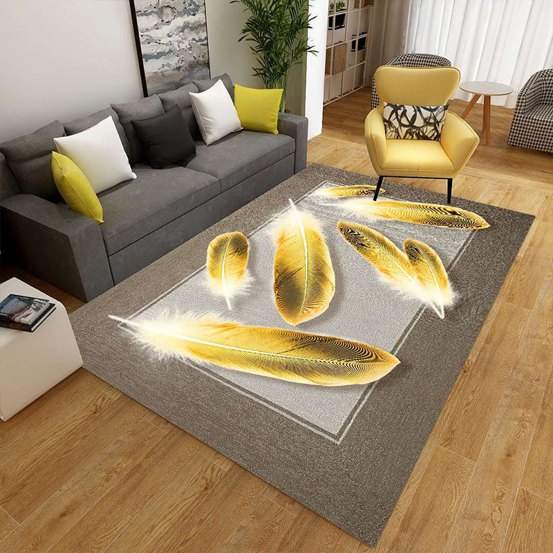 Sikunuo | Minimalist 3D Geometric Rug Multi-Color Polypropylene Area Rug Pet-Friendly Non-Slip Machine Washable Rug for Large Room