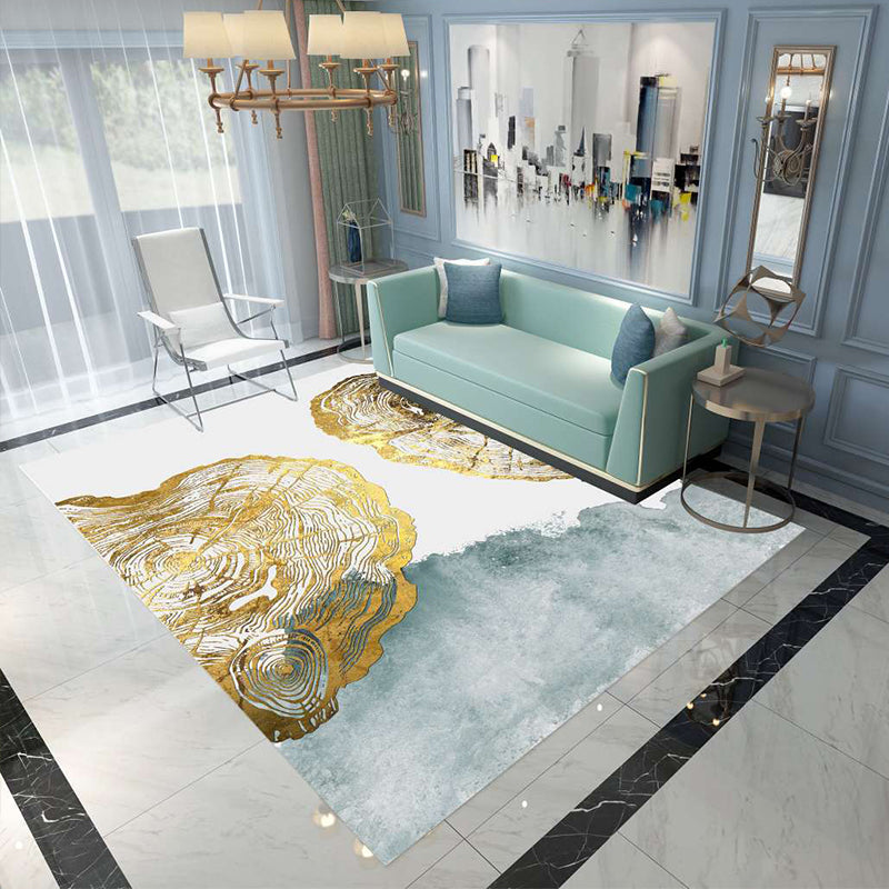 Sikunuo | Nordic Abstract Botanical Carpet Multicolor Synthetic Carpet Non-slip Machine washable Pet friendly Area rug for Living room