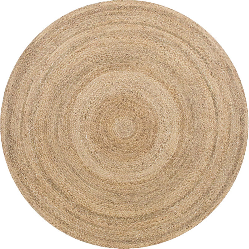 Sikunuo | Multi-Color Living Room Rug Rustic Solid Color Carpet Natural Jute Pet Friendly Washable Non-Slip Mat Rug