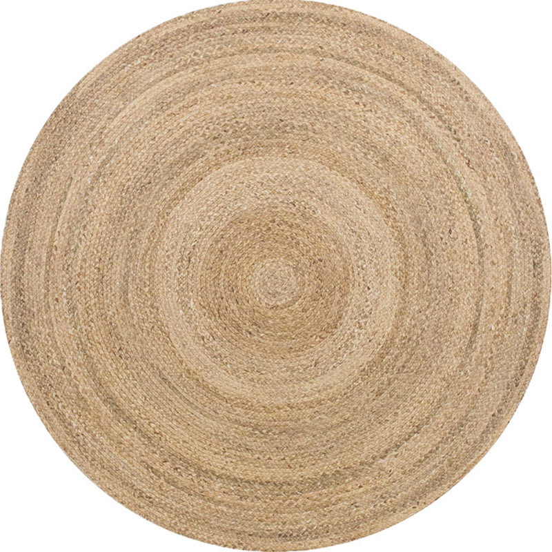 Sikunuo | Multi-Color Living Room Rug Rustic Solid Color Carpet Natural Jute Pet Friendly Washable Non-Slip Mat Rug