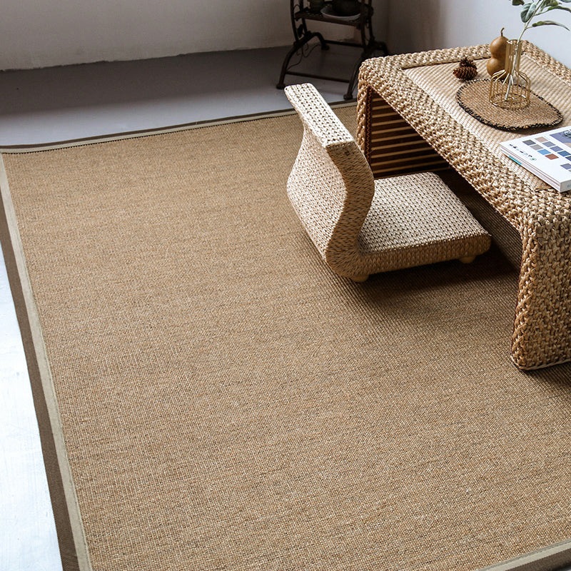 Sikunuo | Multicolor Plain Mat Rug Sisal Woven Lodge Rug Non-Slip Backing Stain Resistant Machine Washable Area Carpet for Room