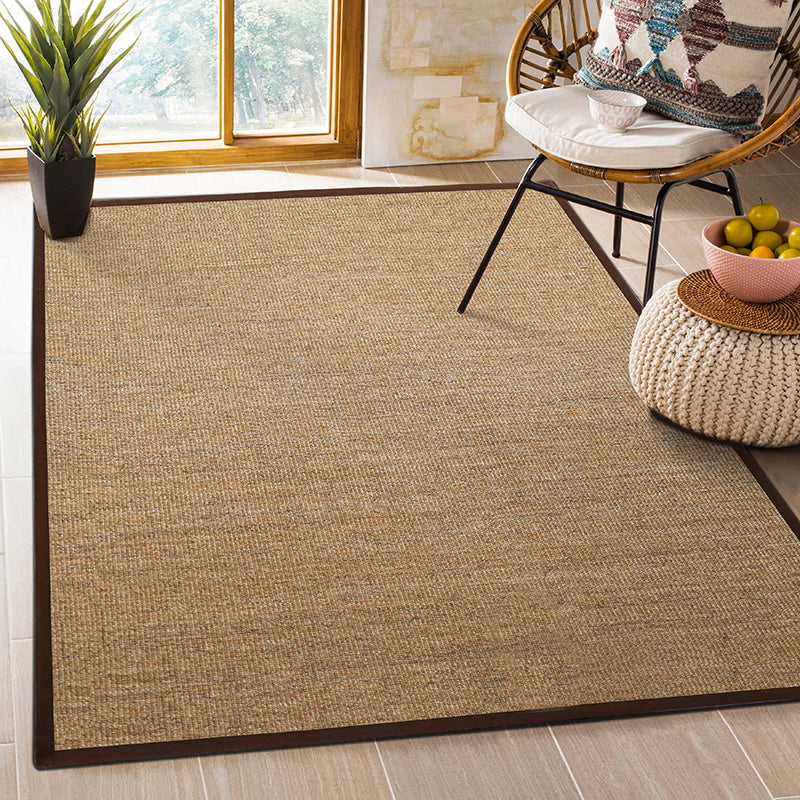 Sikunuo | Multicolor Plain Mat Rug Sisal Woven Lodge Rug Non-Slip Backing Stain Resistant Machine Washable Area Carpet for Room