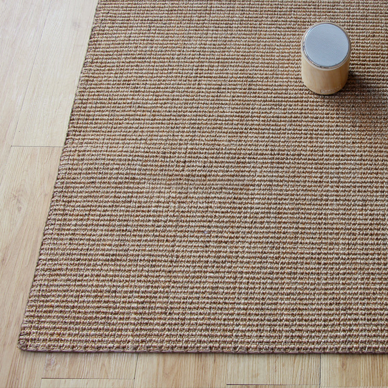 Sikunuo | Lodge Home Rug Light Brown Solid Color Rug Sisal Woven Pet Friendly Machine Washable Non-Slip Rug