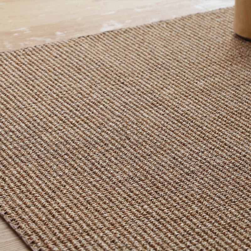 Sikunuo | Lodge Home Rug Light Brown Solid Color Rug Sisal Woven Pet Friendly Machine Washable Non-Slip Rug