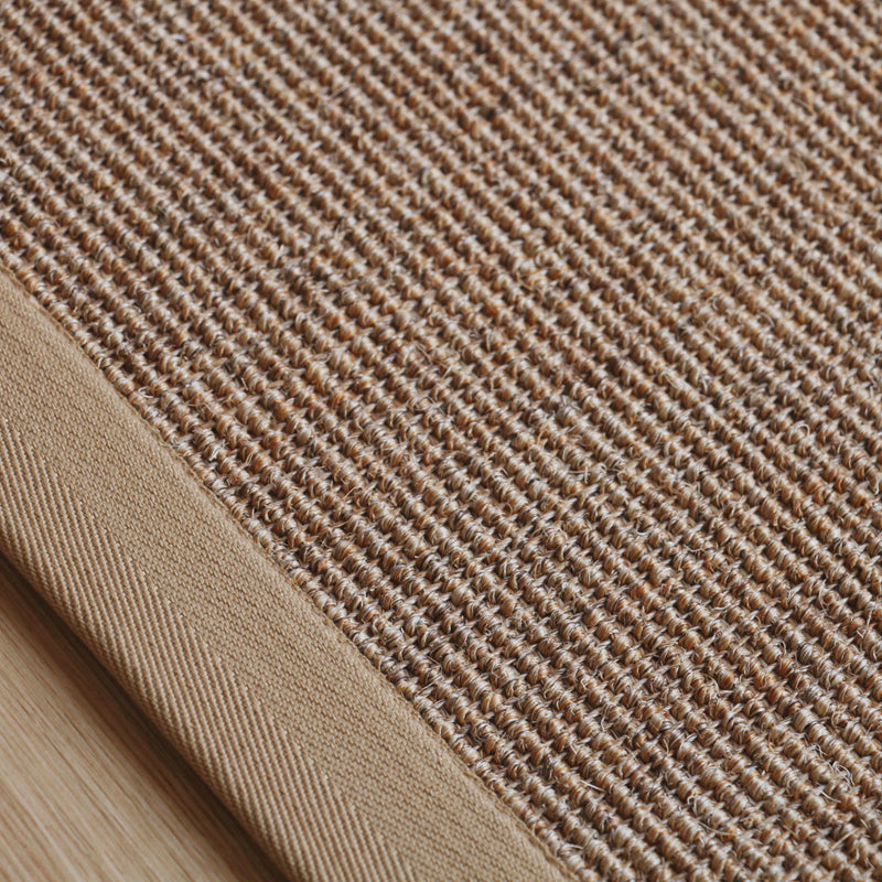 Sikunuo | Beige Rustic Carpet Sisal Solid Color Carpet Washable Non-Slip Pet-Friendly Carpet for Bedroom