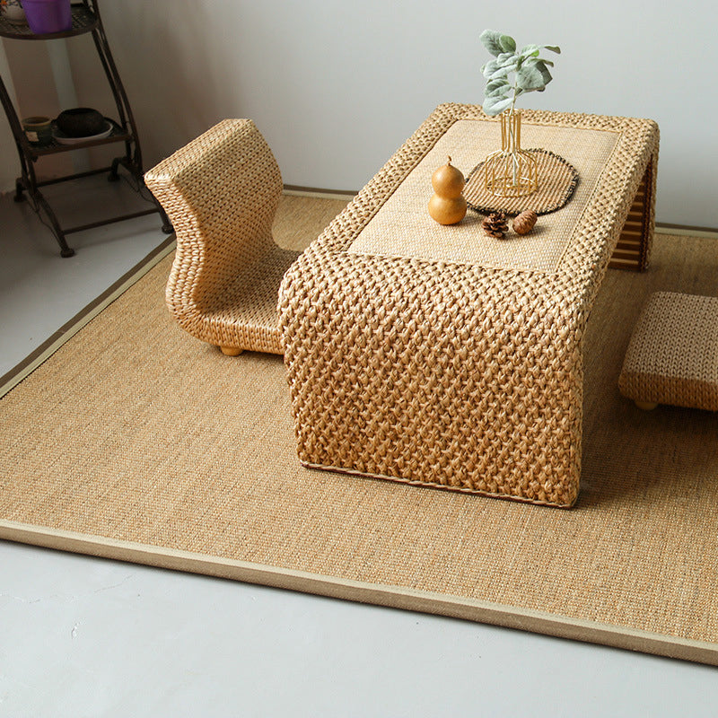 Sikunuo | Japanese Style Rustic Carpet Multicolored Simple Carpet Washable Stain Resistant Non-Slip Underlay Carpet for Bedroom