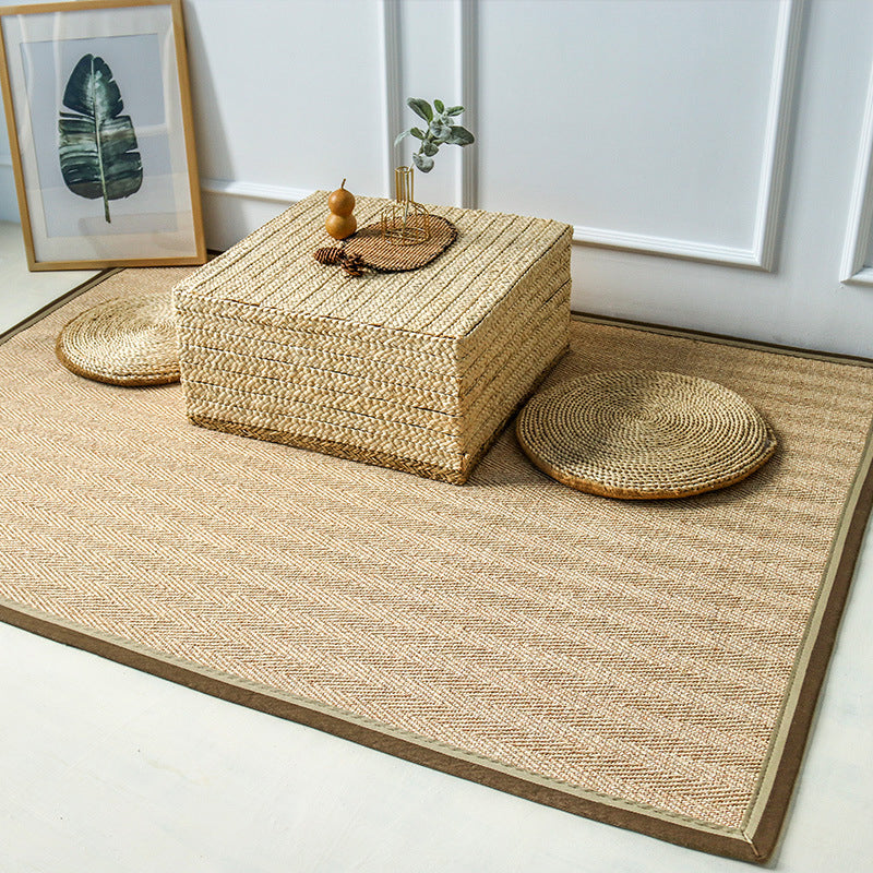 Sikunuo | Japanese Style Rustic Carpet Multicolored Simple Carpet Washable Stain Resistant Non-Slip Underlay Carpet for Bedroom