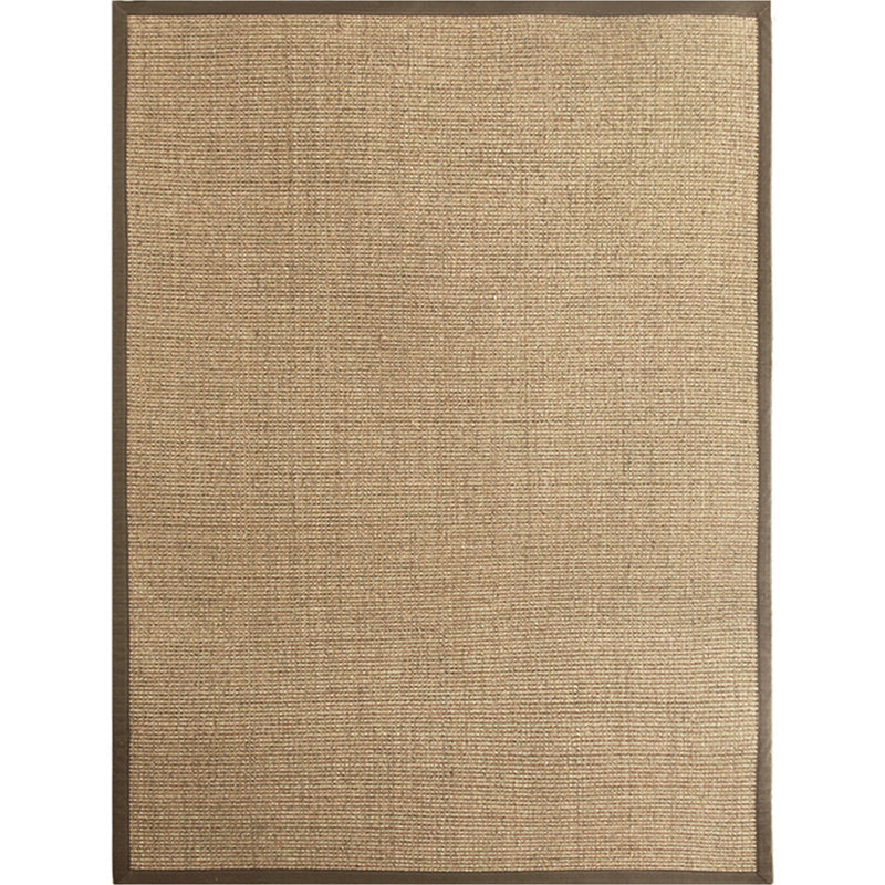 Sikunuo | Premium Solid Area Rug Light Brown Wooden Style Carpet Sisal Non-Slip Pet-Friendly Machine Washable Rug for Home