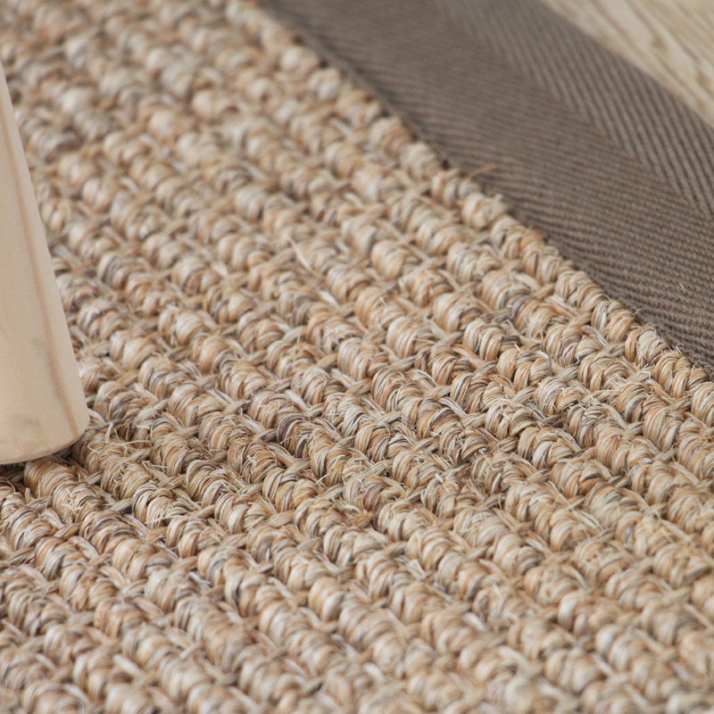 Sikunuo | Premium Solid Area Rug Light Brown Wooden Style Carpet Sisal Non-Slip Pet-Friendly Machine Washable Rug for Home