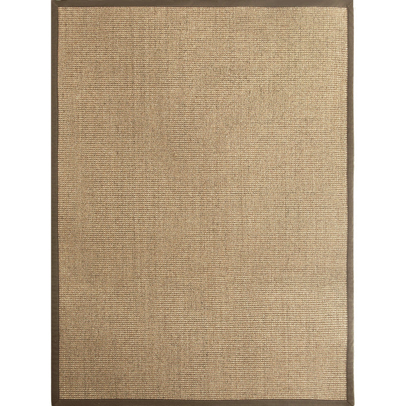 Sikunuo | Premium Solid Area Rug Light Brown Wooden Style Carpet Sisal Non-Slip Pet-Friendly Machine Washable Rug for Home