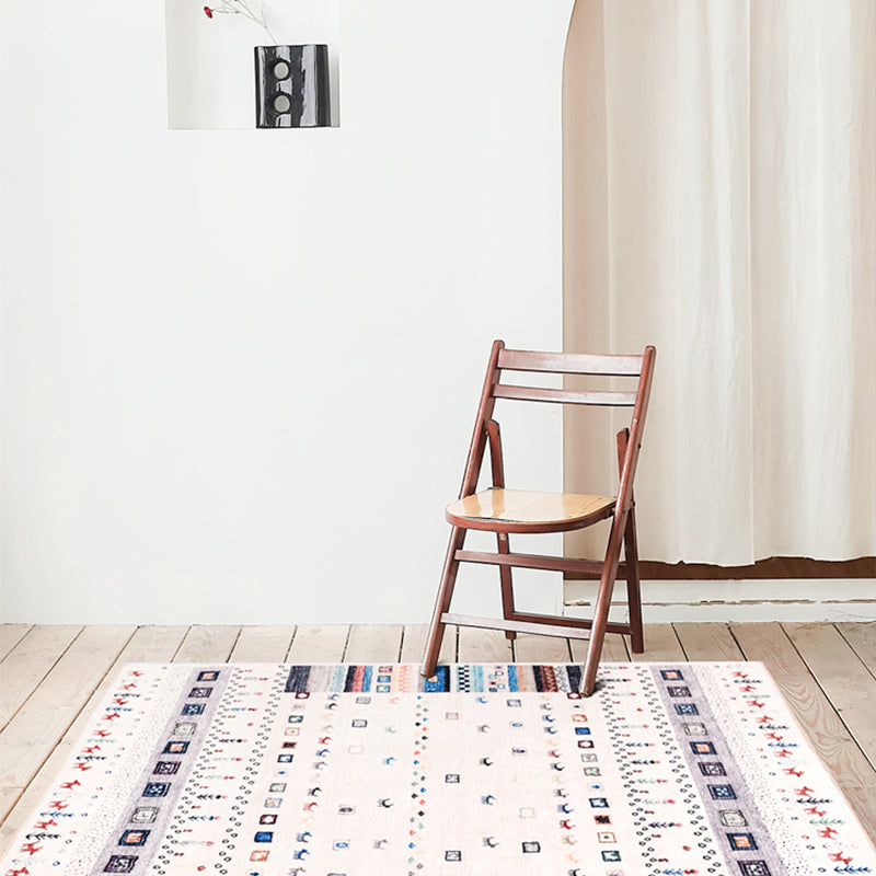 Sikunuo | Moroccan Home Area Rug Multicolored Pattern Rug Polypropylene Pet-Friendly Machine Washable Rug