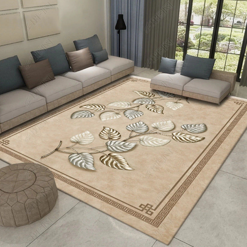 Sikunuo | Multicolor Asia Indoor Rug Synthetic 3D Pattern Carpet Washable Stain Resistant Nonslip Underlay Rug for Large Room