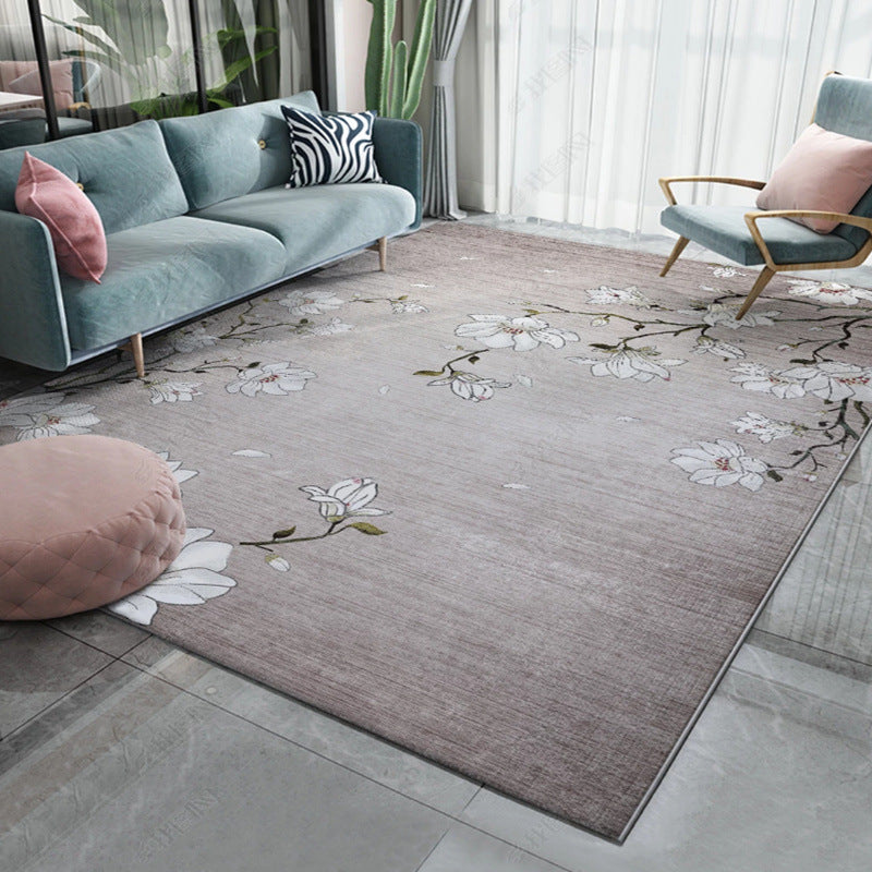 Sikunuo | Multicolor Asia Indoor Rug Synthetic 3D Pattern Carpet Washable Stain Resistant Nonslip Underlay Rug for Large Room