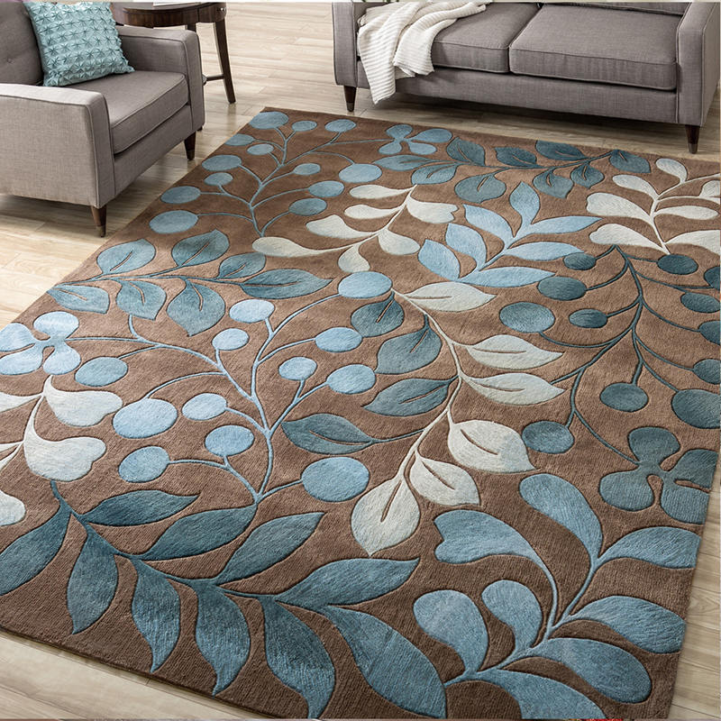 Sikunuo | Living Room Carpet Multi Colors Botanical Carpet Polyester