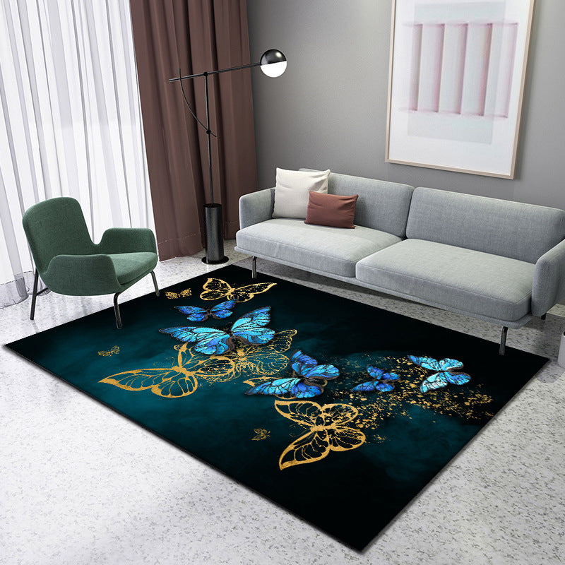 Sikunuo | Enchanting 3D Natural Scene Rug Multicolor Asian Rug Synthetic Pet Friendly Stain Resistant Nonslip Back Rug for Living Room