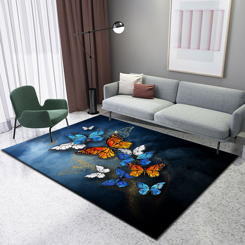 Sikunuo | Enchanting 3D Natural Scene Rug Multicolor Asian Rug Synthetic Pet Friendly Stain Resistant Nonslip Back Rug for Living Room