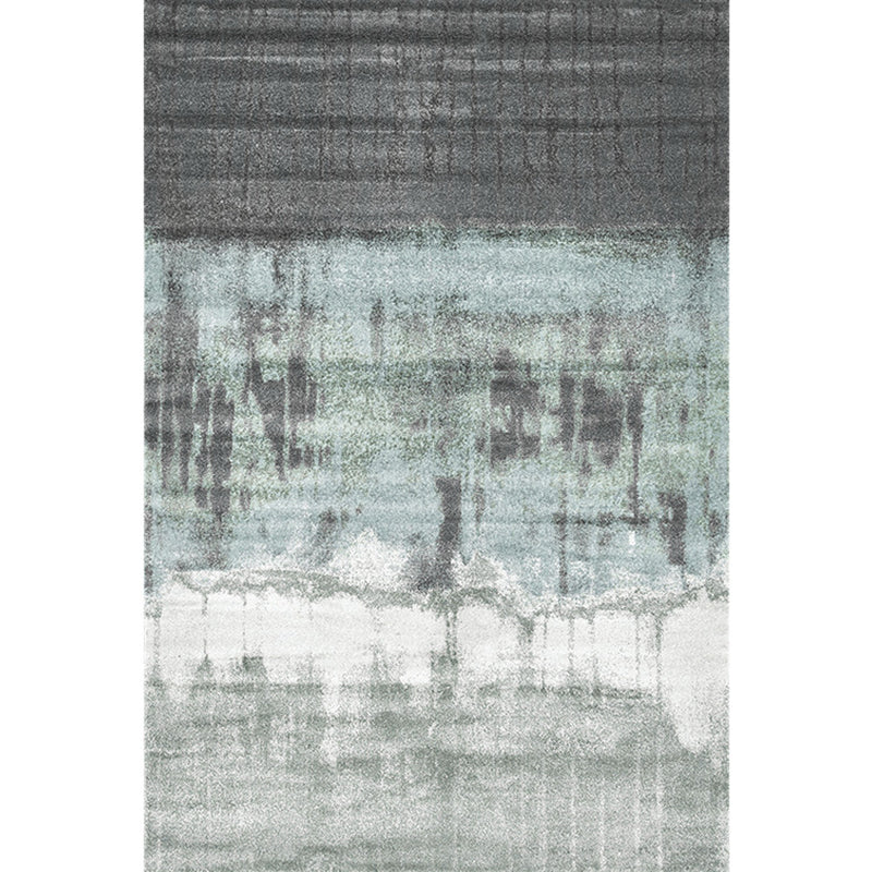 Sikunuo | Cyberpunk Abstract Lines Print Rug Multi-Color Polypropylene Rug Stain Resistant Anti-Slip Pet Friendly Carpet for Home