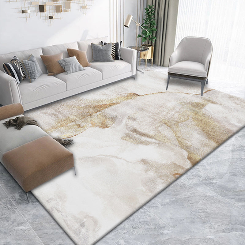 Sikunuo | Postmodernism Abstract Area Rug Multi-Color Synthetic Rug Anti-Slip Washable Stain-Resistant Rug for Large Room