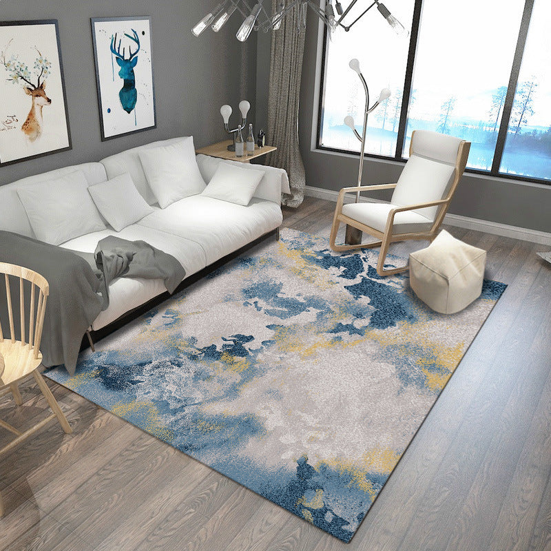 Sikunuo | Steampunk Post-Expressionism Rug Multicolor Polypropylene Rug Non-slip Stain-resistant Pet-friendly Rug for Home
