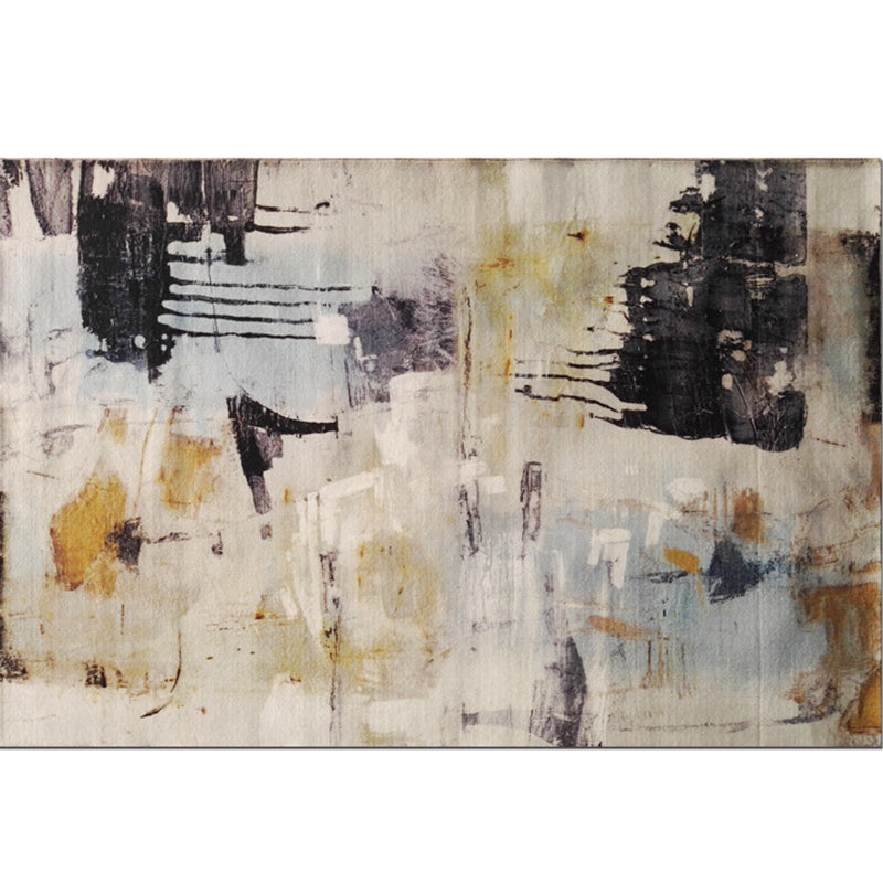 Sikunuo | Steampunk Post-Expressionism Rug Multicolor Polypropylene Rug Non-slip Stain-resistant Pet-friendly Rug for Home