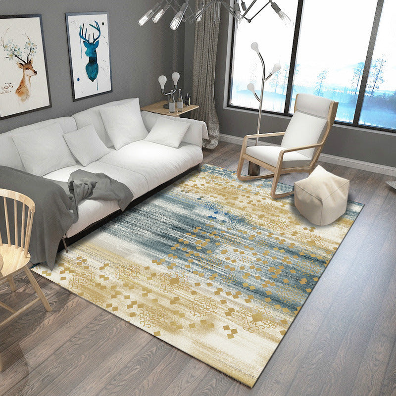 Sikunuo | Steampunk Post-Expressionism Rug Multicolor Polypropylene Rug Non-slip Stain-resistant Pet-friendly Rug for Home