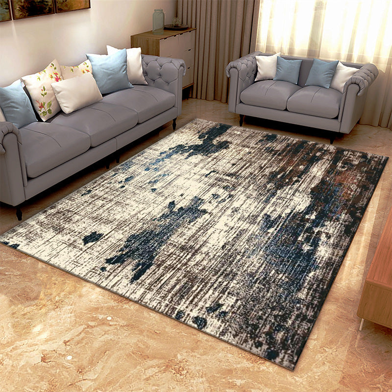 Sikunuo | Classic Industrial Design Rug Multicolored Postmodernism Rug Stain Resistant Pet Friendly Non-Slip Rug for Room