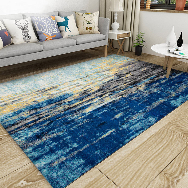 Sikunuo | Industrial Style Living Rug Multicolored Expressionism Rug Synthetic Non-slip Pet-friendly Machine washable Rug