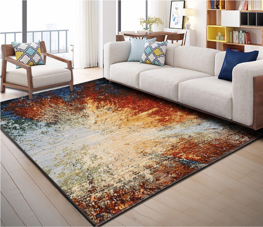 Sikunuo | Industrial Style Living Rug Multicolored Expressionism Rug Synthetic Non-slip Pet-friendly Machine washable Rug