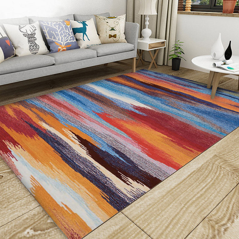 Sikunuo | Industrial Style Living Rug Multicolored Expressionism Rug Synthetic Non-slip Pet-friendly Machine washable Rug