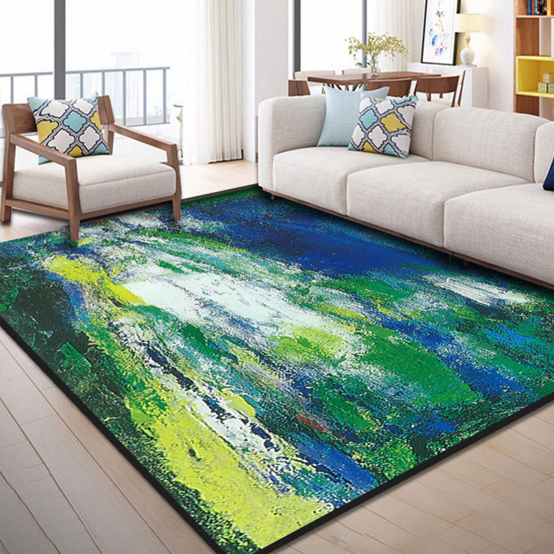 Sikunuo | Industrial Style Living Rug Multicolored Expressionism Rug Synthetic Non-slip Pet-friendly Machine washable Rug