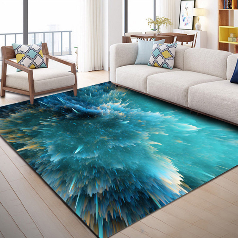 Sikunuo | Industrial Style Living Rug Multicolored Expressionism Rug Synthetic Non-slip Pet-friendly Machine washable Rug