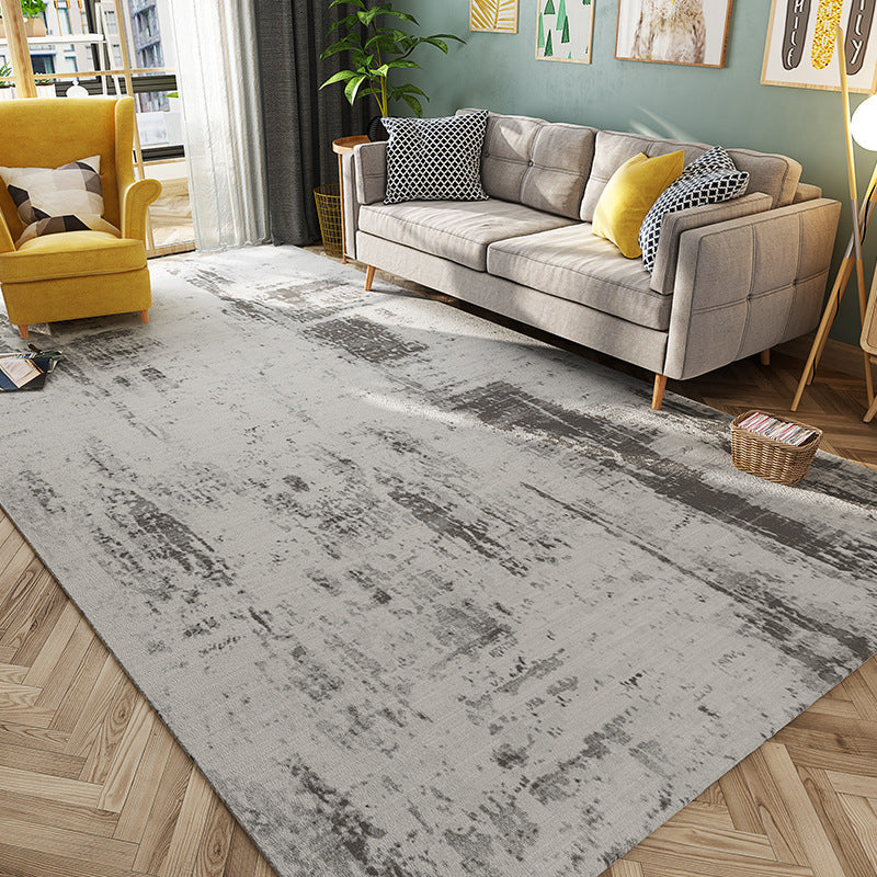 Sikunuo | Cyberpunk Rusty Look Area Rug Multi Color Polypropylene Rug Stain Resistant Non-Slip Washable Area Carpet for Guest Room
