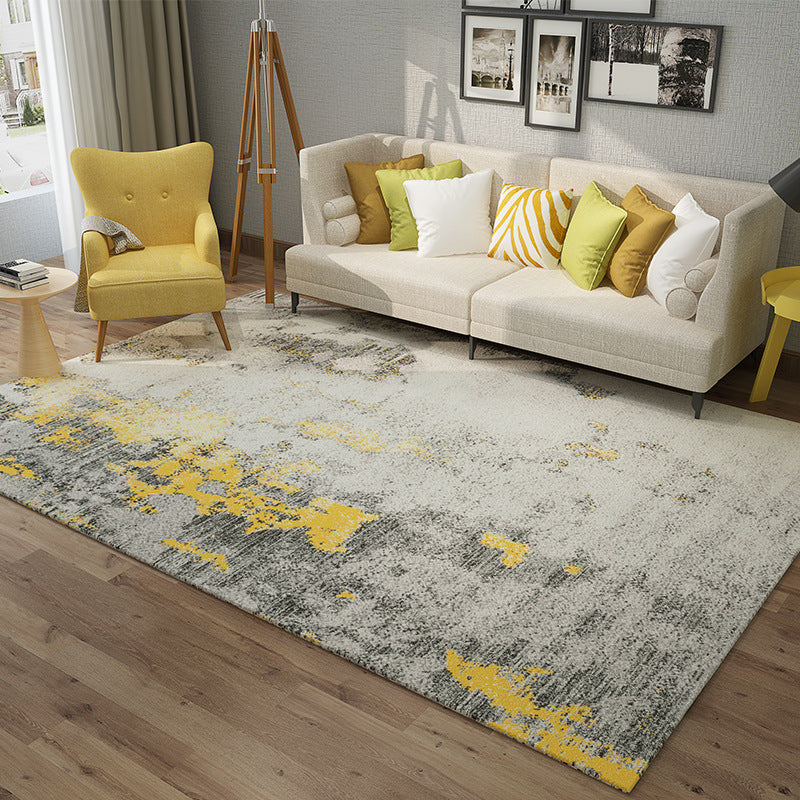 Sikunuo | Cyberpunk Rusty Look Area Rug Multi Color Polypropylene Rug Stain Resistant Non-Slip Washable Area Carpet for Guest Room