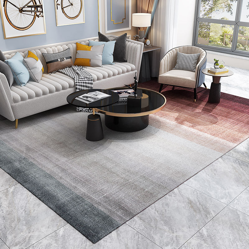 Sikunuo | Simple Multicolor Solid Area Rug Polyester Industrial Area Carpet Washable Non-slip Stain Resistant Rug for Large Room