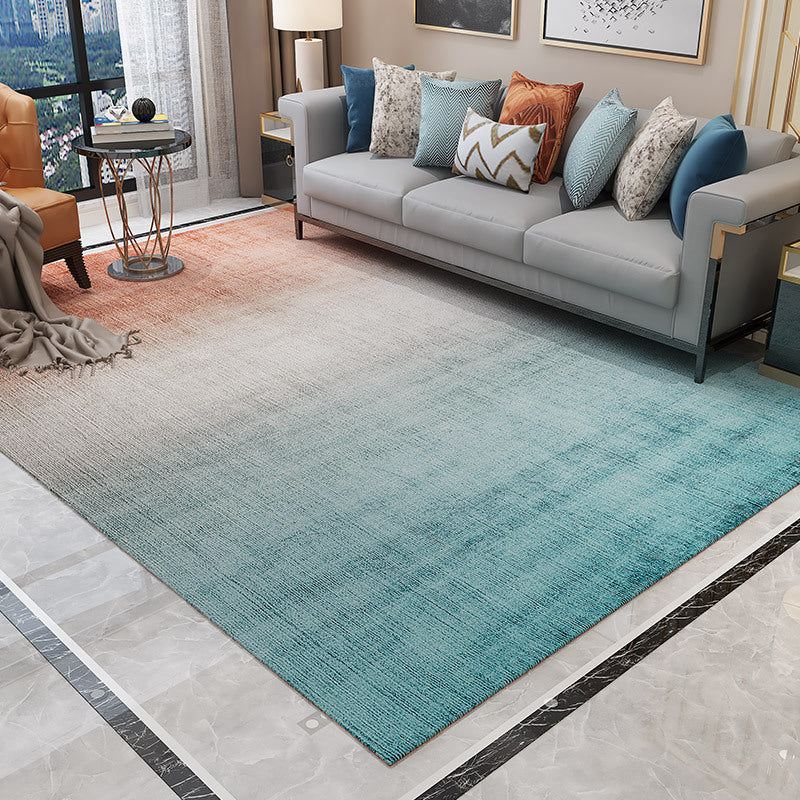 Sikunuo | Simple Multicolor Solid Area Rug Polyester Industrial Area Carpet Washable Non-slip Stain Resistant Rug for Large Room