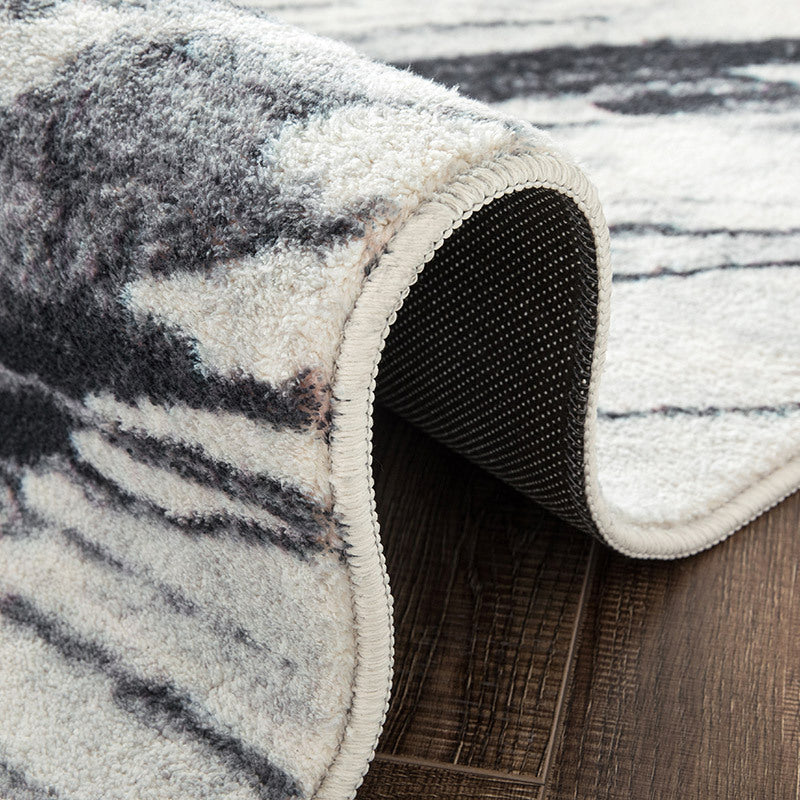 Sikunuo | Trendy Abstract Print Carpet Multi-colored Industrial Carpet Polypropylene Machine washable Stain resistant Non-slip backing Carpet for the living room