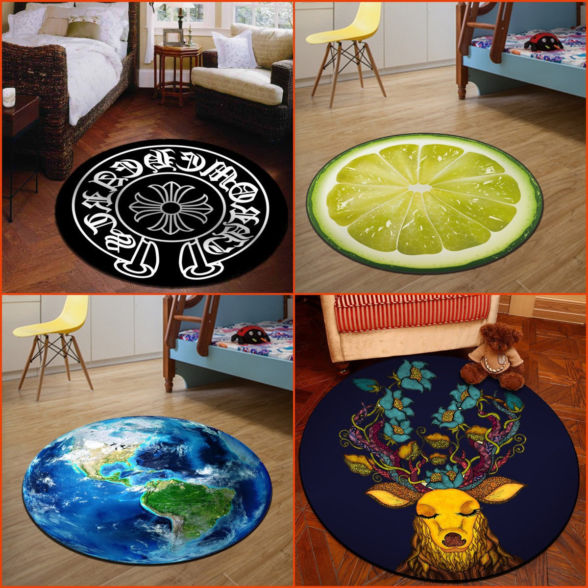 Sikunuo | Novelty 3D Digital Print Carpet Multicolored Cartoon Carpet Polypropylene Stain Resistant Machine Washable Non-Slip Carpet for Bedroom