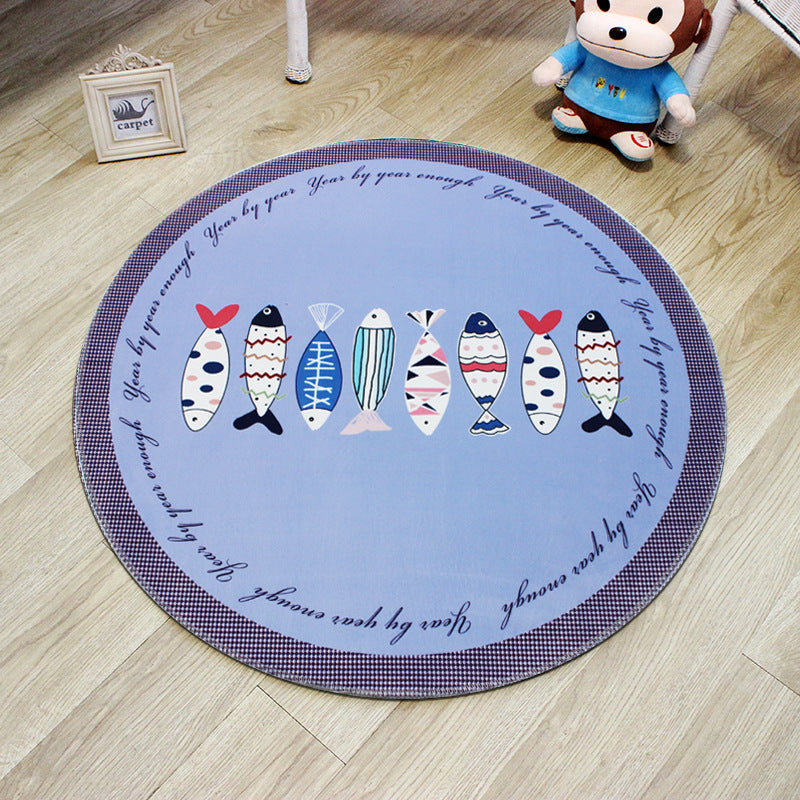 Sikunuo | Novelty 3D Digital Print Carpet Multicolored Cartoon Carpet Polypropylene Stain Resistant Machine Washable Non-Slip Carpet for Bedroom