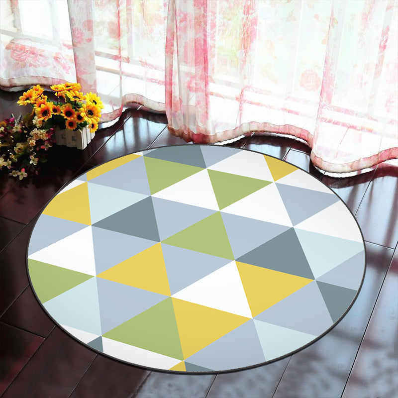 Sikunuo | Novelty Geometry Animal Patterned Rug Multi-Colored Synthetics Rug Machine Washable Non-Slip Backing Stain Resistant Carpet for Room