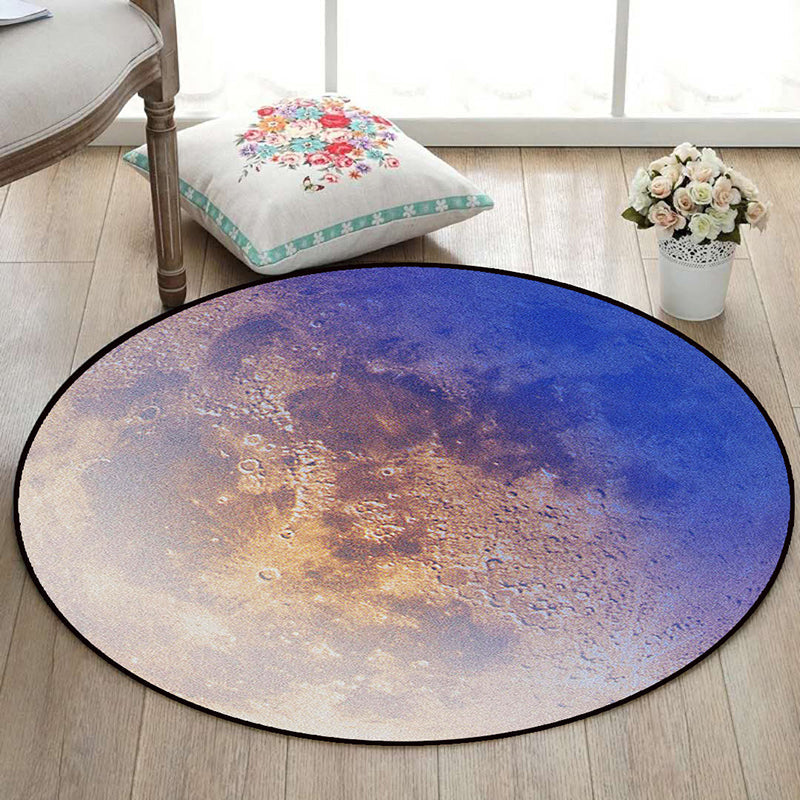 Sikunuo | Realistic Multicolor Cosmos Print Rug Polyester Modern Carpet Pet Friendly Non-Slip Machine Washable Rug for Children's Room