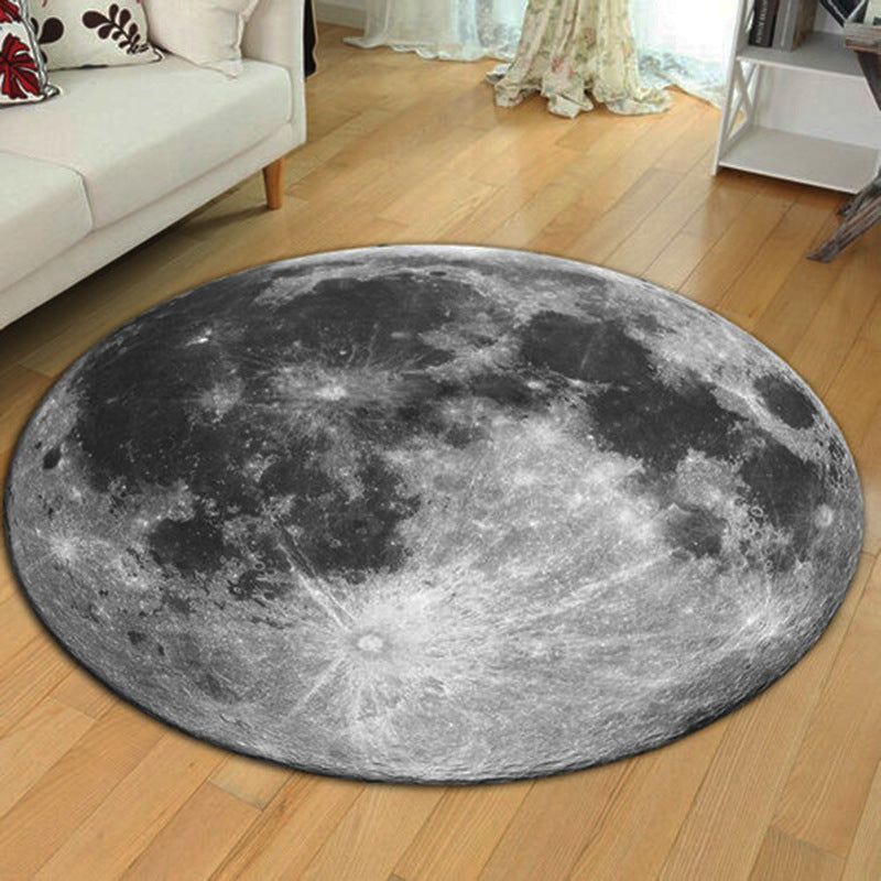 Sikunuo | Creative Boys Bedroom Rug Multi Colors Optical Illusion Rug Polypropylene Non-slip Pet-friendly Washable Rug