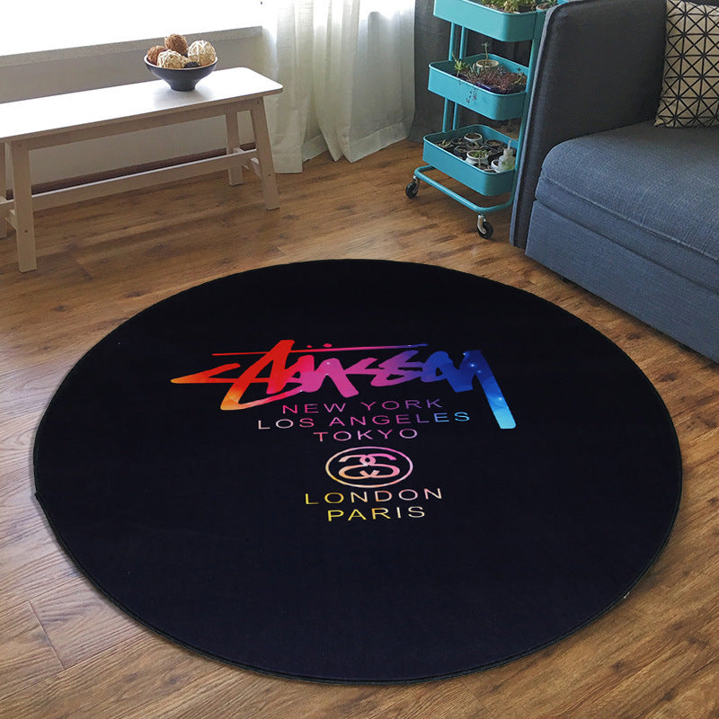 Sikunuo | Creative Boys Bedroom Rug Multi Colors Optical Illusion Rug Polypropylene Non-slip Pet-friendly Washable Rug